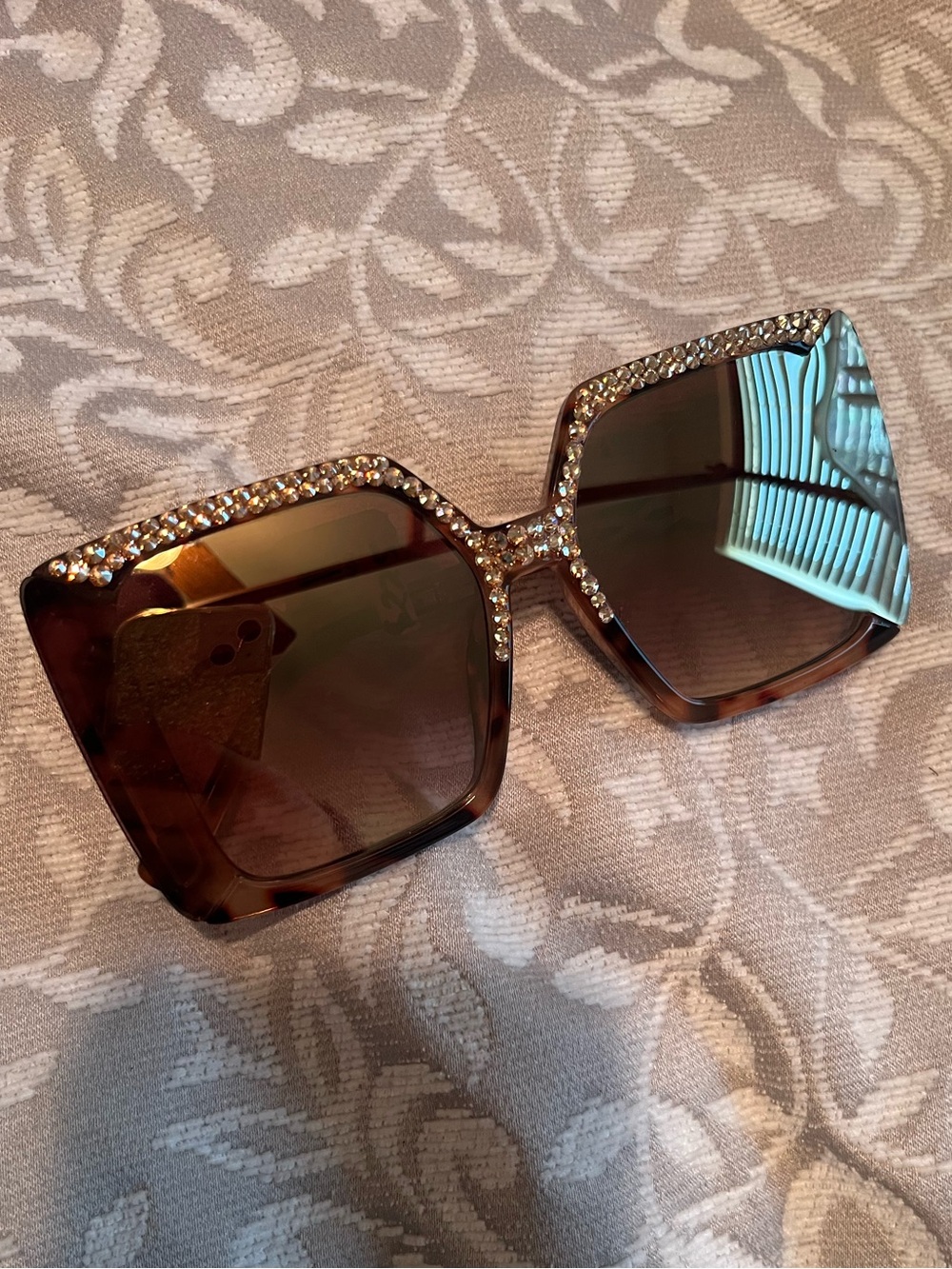 Jimmy Crystal Swarovski Oversized Sunglasses